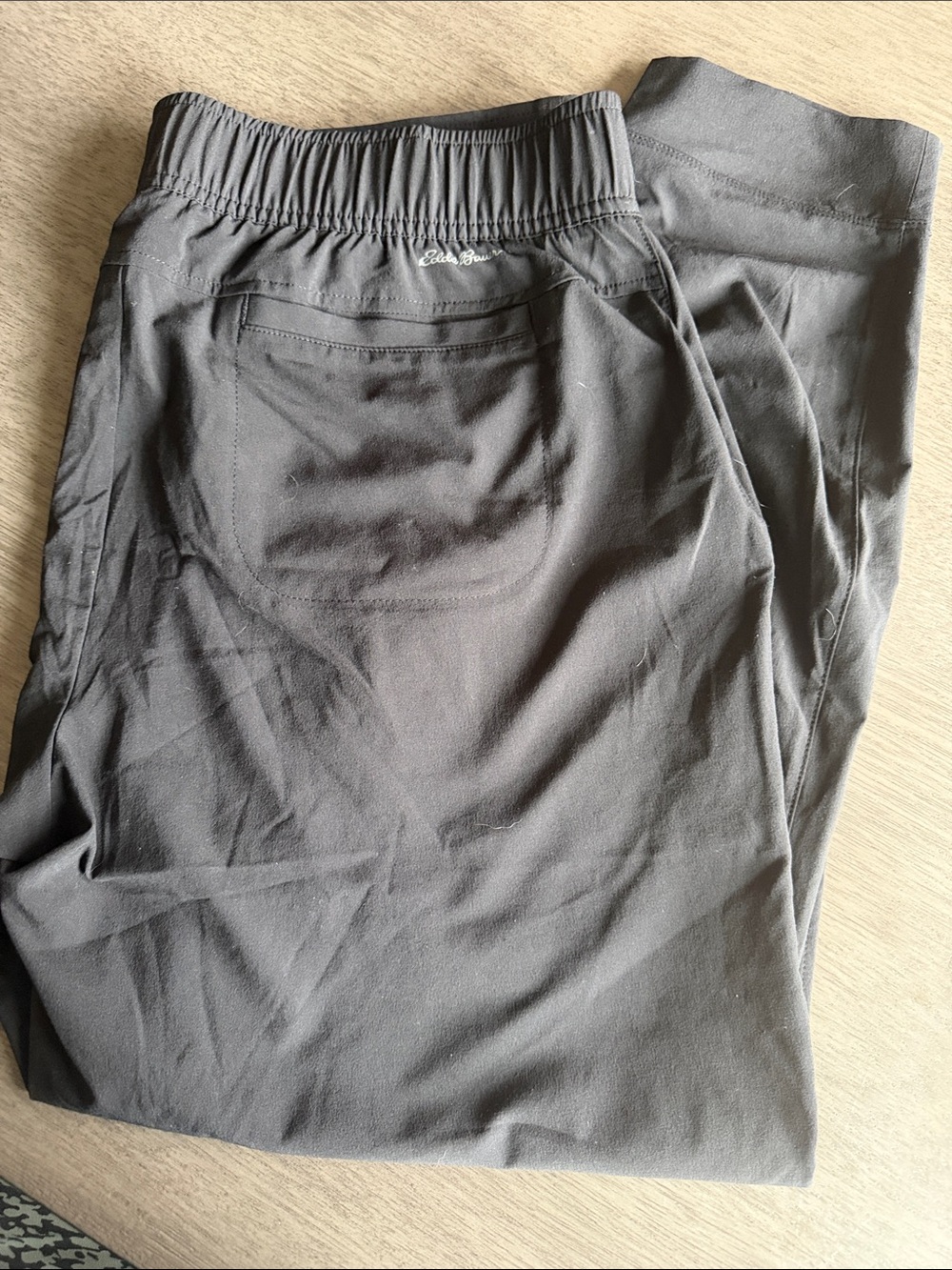 Eddie Bauer Black Elastic Waist Pull On Travel Pants